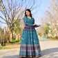 Aayaa Pure Chanderi Gown With Heavy Digital Print - Multi Color