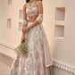 Jyoti Fashion Cream Thread Embroidery Georgette Designer Lehenga Choli with Dupatta | Swadesiicart
