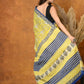 Very Much Indian Handblock Printed Cotton Saree With Natural Dyes - Green | Swadesiicart