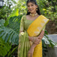 Vishnu Weaves Women's Yellow Raw Silk Zari Woven Saree with Blouse - Swadesiicart