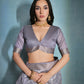 Vishnu Weaves Women's Grey Raw Silk Zari Woven Saree with Blouse - Swadesiicart
