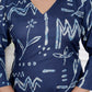 Miravan Womens Abstract Blue Printed Cotton Blue Co-Ord Set - Swadesiicart