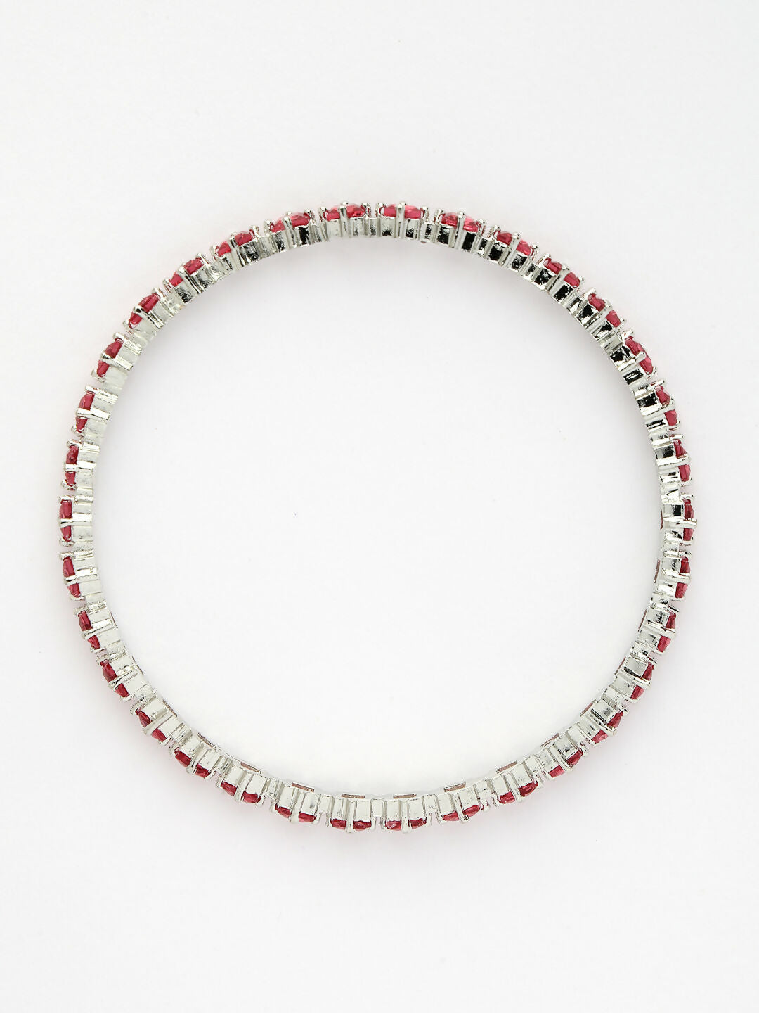 NVR Women's Set of 4 Pink CZ Stone-Studded Handcrafted Bangles - Swadesiicart