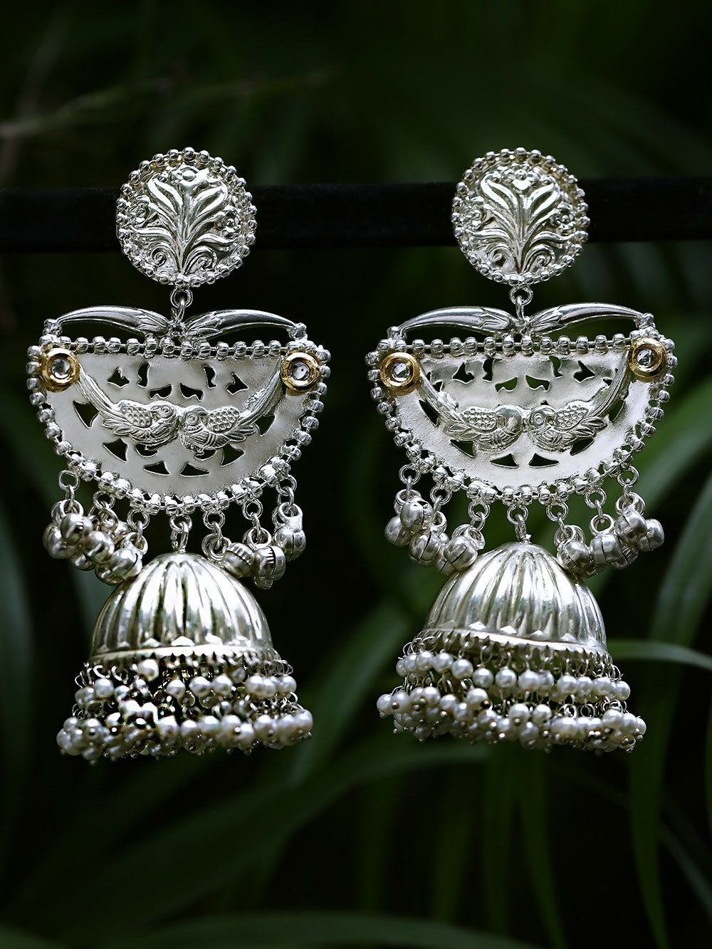 Joban Fashion Women Ghungroo Style Silver Tone Jhumka | Swadesiicart