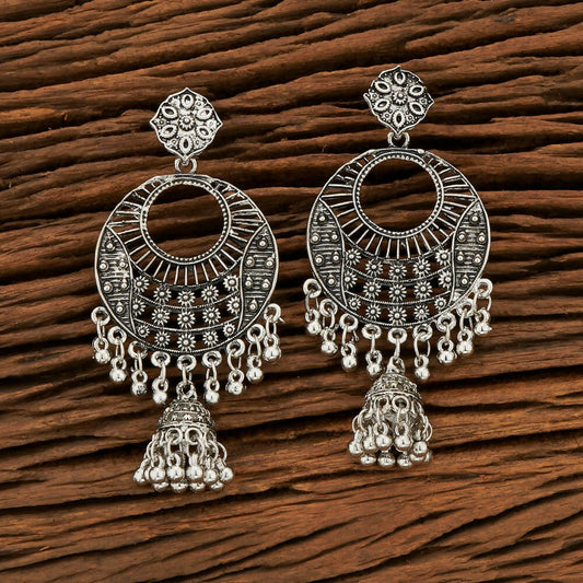 Joban Fashion Women Silver Black Oxidised Earrings - Swadesiicart