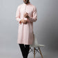 Even Apparels Pink Color Linen Pure Cotton Men's Kurta With Side Placket (SLD070) | Swadesiicart