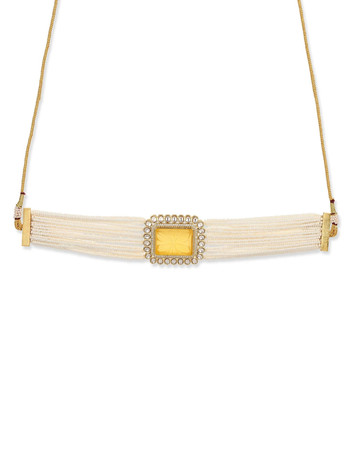 Women's Gold-Polished Necklace - Ruby Raang | Swadesiicart