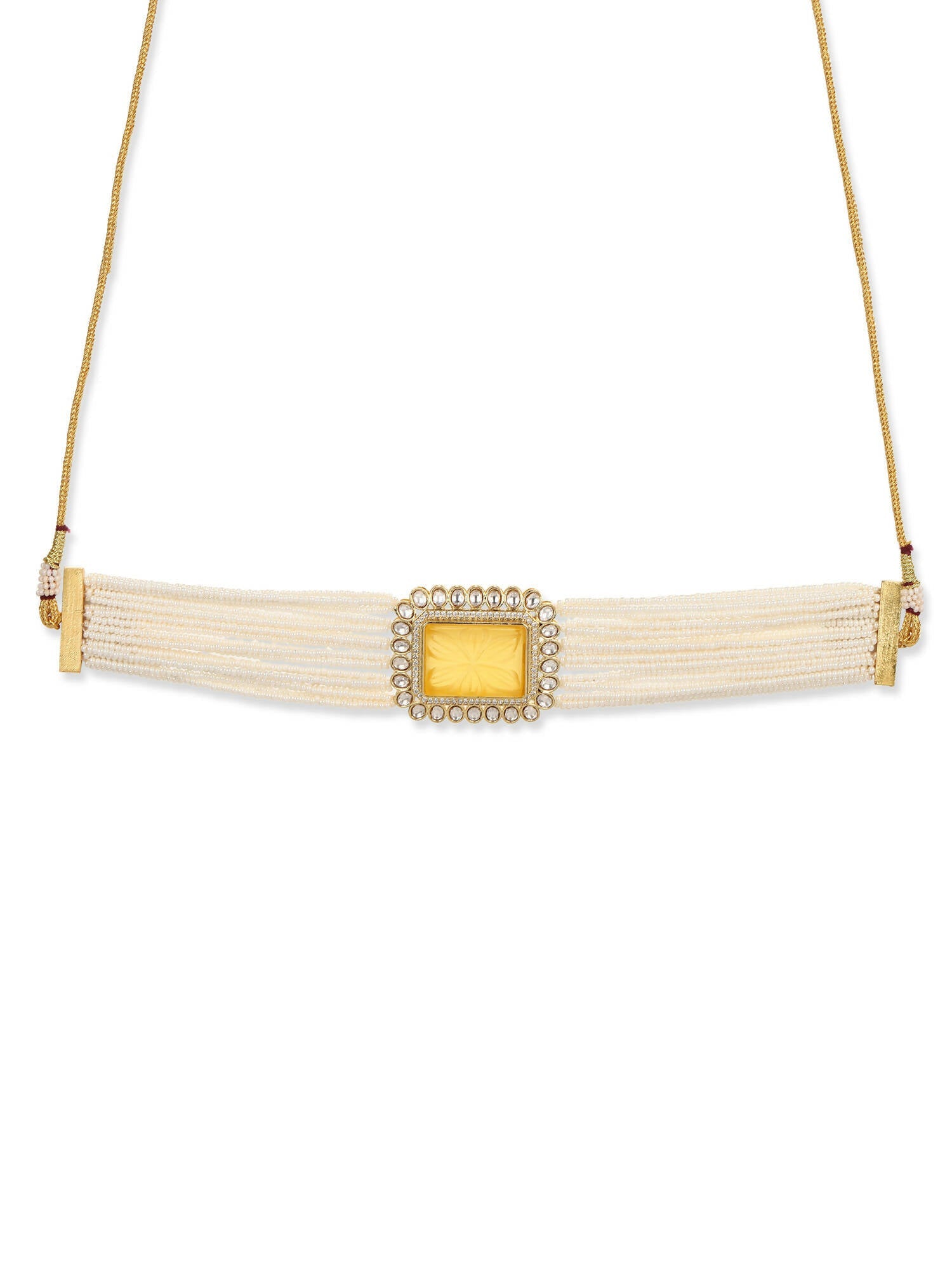 Women's Gold-Polished Necklace - Ruby Raang | Swadesiicart