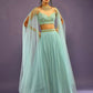 Jyoti Fashion Glamorous Turquoise Crush Work, Sequins, Zari with Dori Embroidered Faux Georgette Lehenga Choli with Dupatta | Swadesiicart
