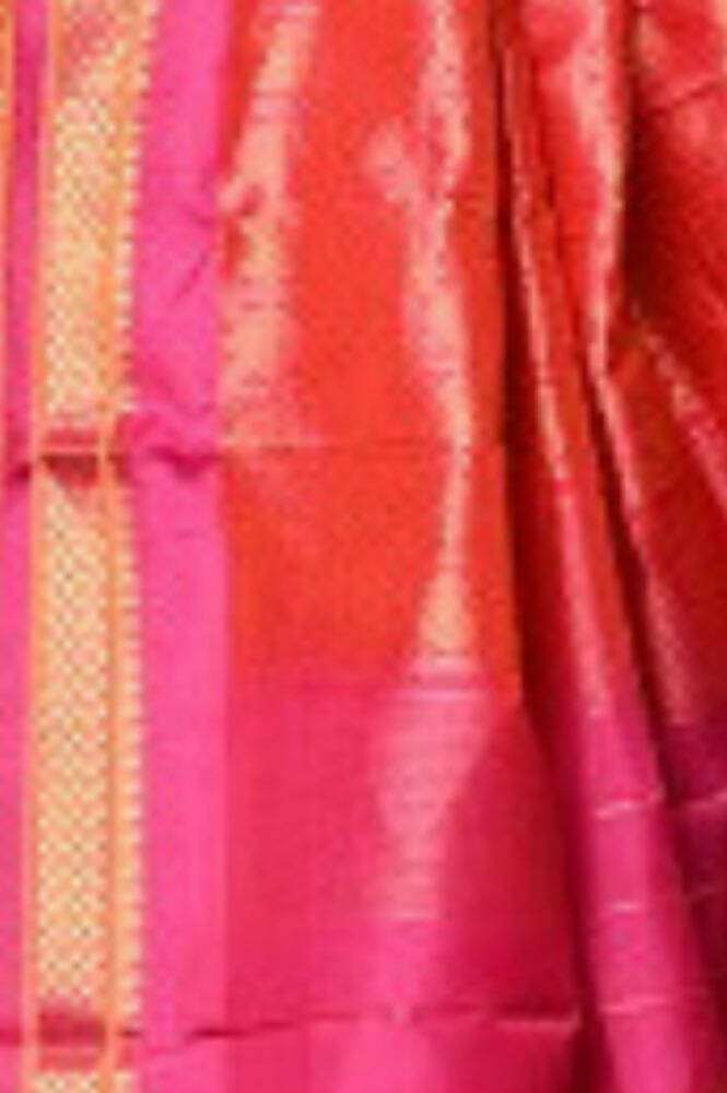 Very Much Indian Silk Handloom Maharani Paithani Complete Brocade Work Throughout Saree Peach Pink | Swadesiicart
