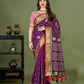Lorenvalley Fashion Purple Patola Silk Woven Design Zari Meenakari Weaving Saree - Swadesiicart