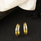 NVR Women Gold-Polished Alloy Circular-Shaped Half Hoop Earrings - Swadesiicart