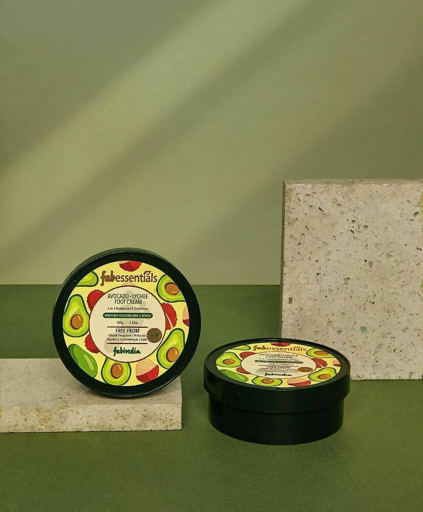 Fabessentials Avacado Lychee Foot Cream - Swadesiicart