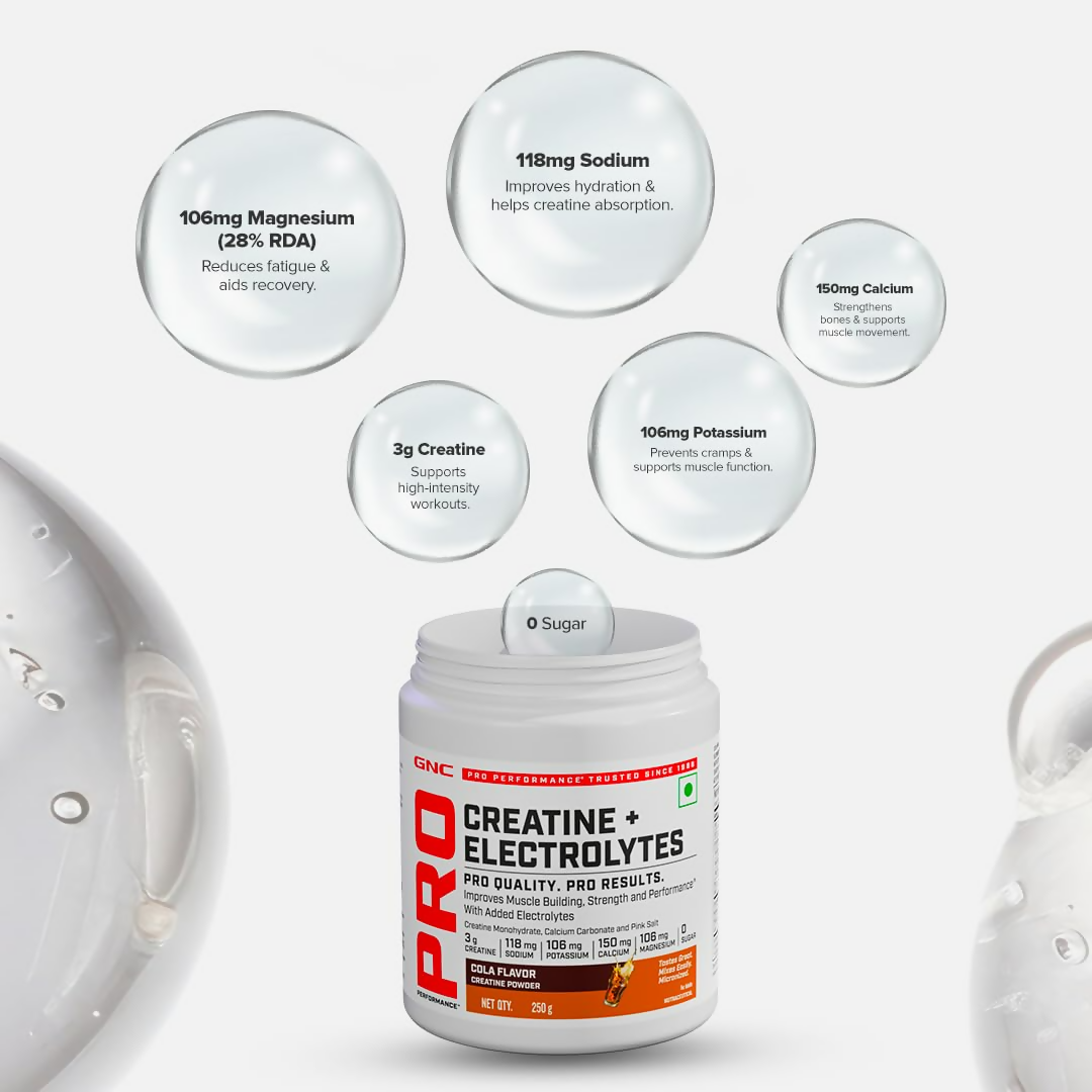 GNC Creatine+ Electrolytesh Cola | Swadesiicart