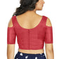 Aastha Fashion Women's Gajri Art Silk Cold Shoulder Sleeve Readymade Blouse