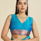Vishnu Weaves Women's Firozi Banarasi Silk Zari Woven Saree with Blouse - Swadesiicart