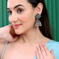 VOJ Black-Toned AD Studded Dome Shaped Jhumkas Earrings - Swadesiicart
