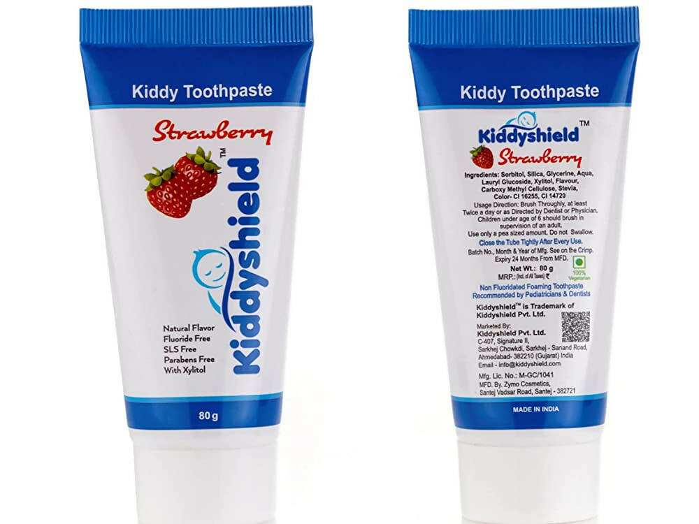 Kiddyshield Fluoride Free Formula Baby Toothpaste Strawberry For Kids 1- 5 Years - Swadesiicart