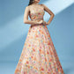 House of Panchhi Orange Organza Floral Printed Lehenga choli & Dupatta | Swadesiicart