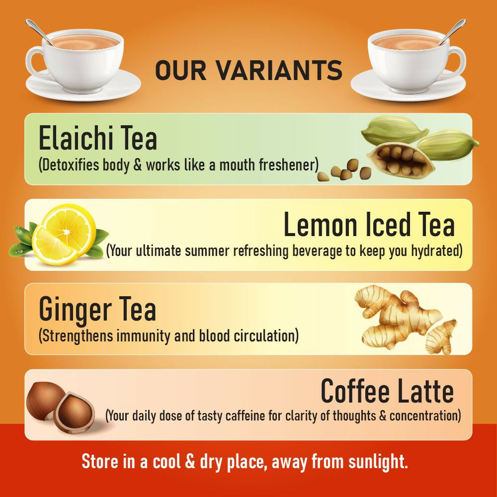 Naivedyam Ginger Instant Tea Premix Powder Sachets | Swadesiicart