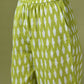 Myshka Women's Green Printed Cotton Round Neck Party Tunic With Trousers Co-ord set - Swadesiicart