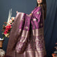 Jyoti Fashion Women's Wine Paithani Silk Zari Woven Saree with Blouse | Swadesiicart