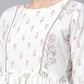 Ahalyaa Women's Off White Pure Cotton Printed Kurta Palazzo Set | Swadesiicart