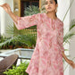 Vaasva Women's Pink Organza Digital Printed Cord Set - Swadesiicart