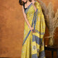 Very Much Indian Handblock Printed Cotton Saree With Natural Dyes - Green | Swadesiicart