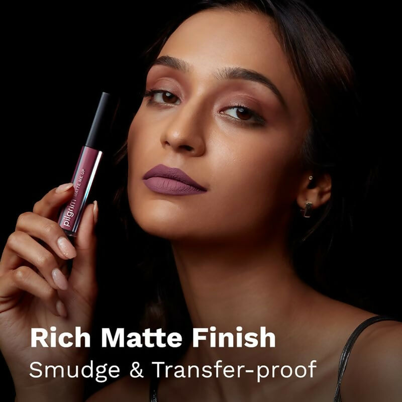 Pilgrim Liquid Matte Lipstick with Hyaluronic Acid - Mauve Desire - Swadesiicart