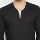Even Apparels Black Viscose Men's Kurta With Slit Neckline | Swadesiicart