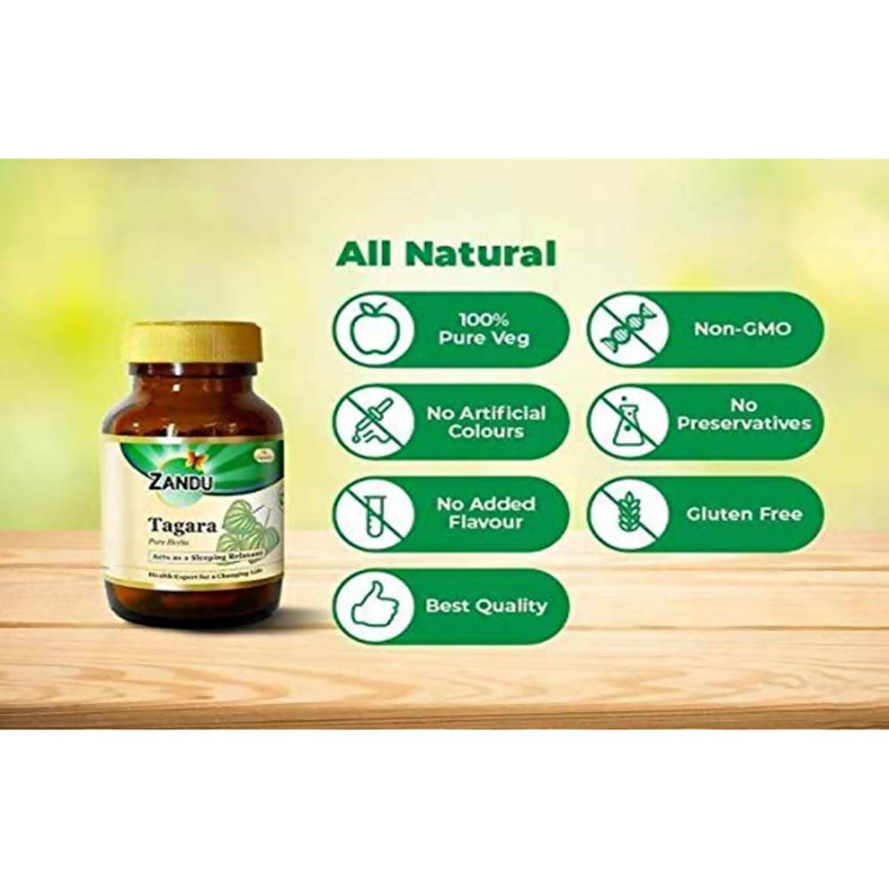 Zandu Tagara Pure Herbs Capsules | Swadesiicart