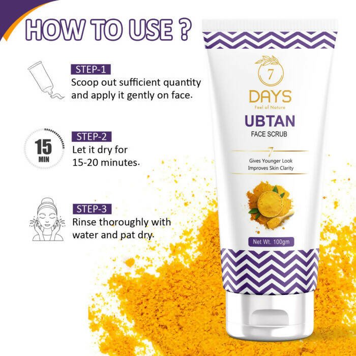 7 Days Ubtan Face Scrub with Turmeric & Walnut - Swadesiicart