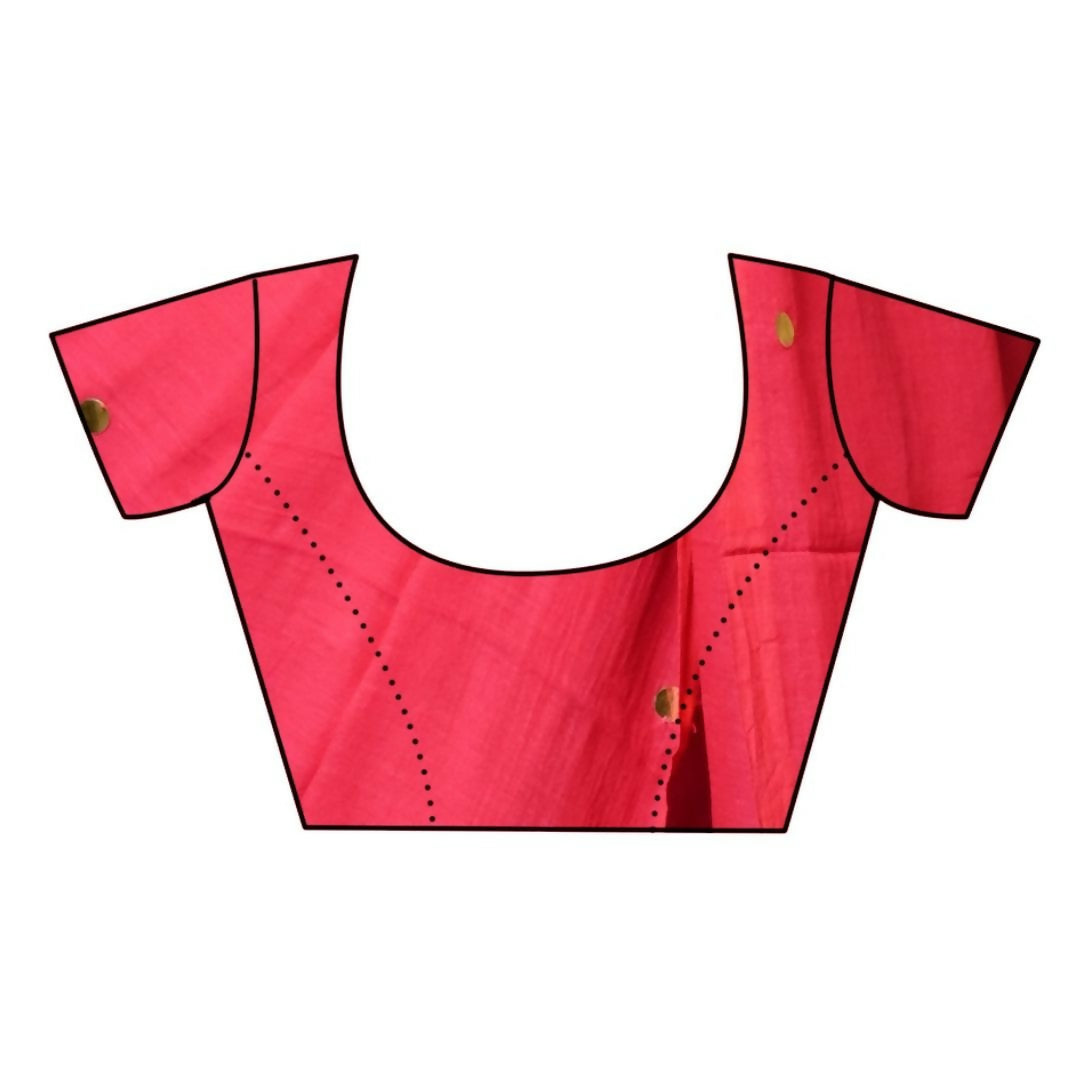 Very Much Indian Pure Mul Cotton Handloom Saree - Red | Swadesiicart