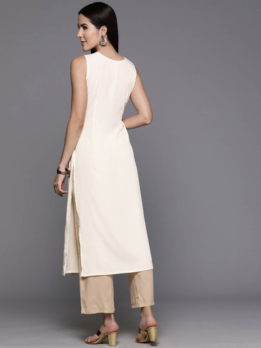 Ahalyaa Women's Traditional wear Kurta - Off-White | Swadesiicart
