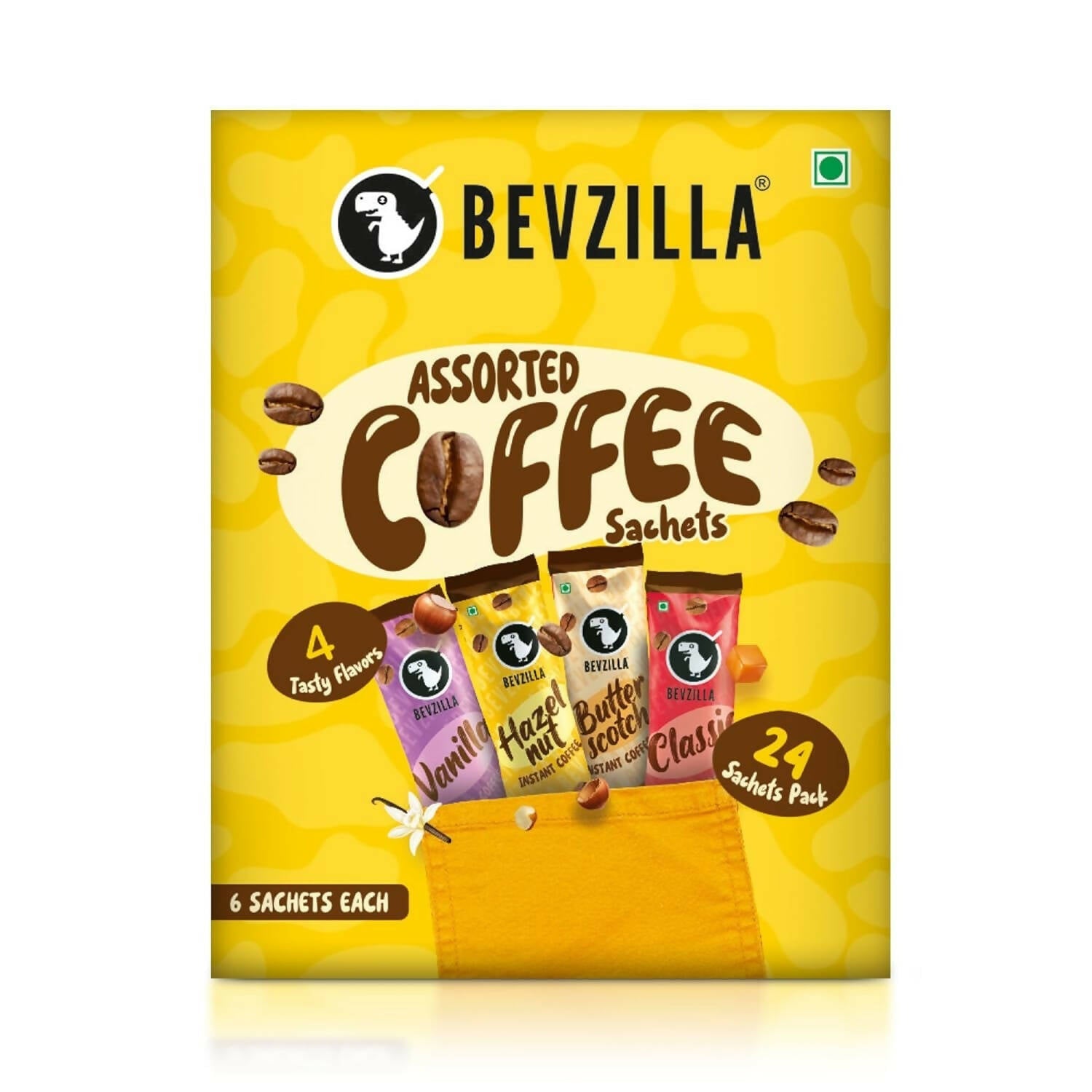 Bevzilla Instant Coffee Powder Sachets 100 % Arabica Coffee - Swadesiicart