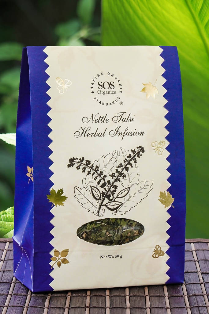 SOS Organics Nettle Tulsi Herbal Infusion - Swadesiicart