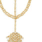 Gold-Polished White Kundan-Studded Pearl Beaded Matha Patti - Ruby Raang | Swadesiicart