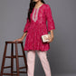 Ahalyaa Women's Traditional wear Tunic - Red | Swadesiicart