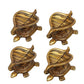 eCraftIndia 4 Pieces Beige Tortoise Statue Leaf Design Diyas | Swadesiicart