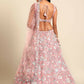 House of Panchhi Pink Net Sequins, Mirror and thread embroidery Lehenga choli & Dupatta | Swadesiicart