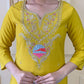 PartywearDesigner Viscose Yellow Stitched Suit With Dupatta - Tanisha | Swadesiicart