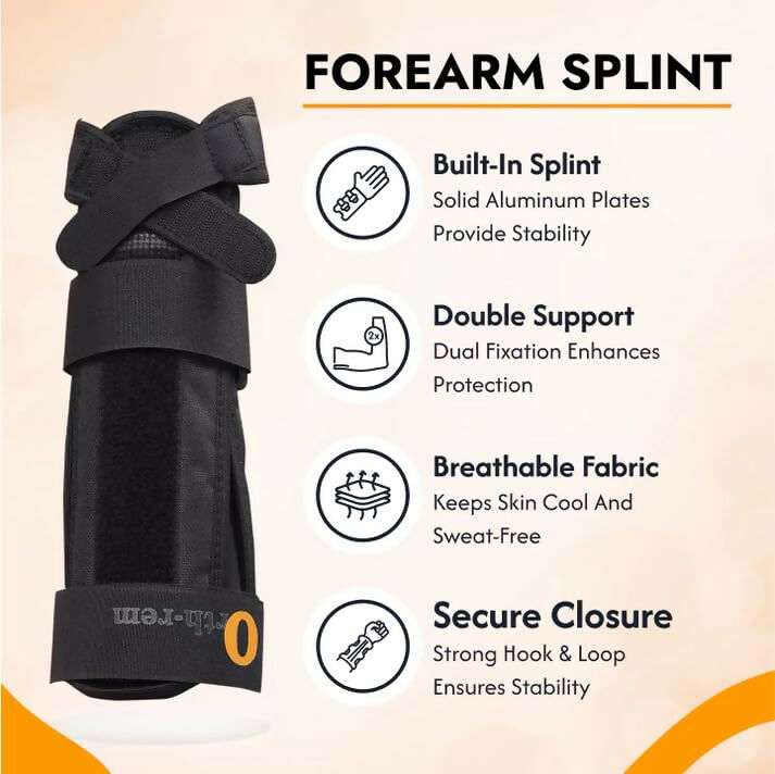 Orth-rem Adjustable Wrist & Forearm Brace with Removable Splint | Swadesiicart
