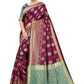 Vamika Ethnic Fire Purple Weaving Banarasi Jacquard Saree | Swadesiicart