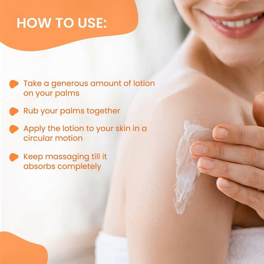 NutriGlow Advanced Organics Vitamin C Lightening Deep Moisture, Brightening Body Lotion - Swadesiicart