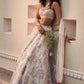 Jyoti Fashion Cream Thread Embroidery Georgette Designer Lehenga Choli with Dupatta | Swadesiicart