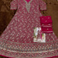 Anaita Rani Pink Real Georgette Readymade Anarkali Gown with Embroidery & Sequence Work