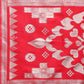 Shree Shyam Fashion Devistuti Red White Linen Cotton Saree