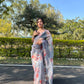 Vamsee Sia Grey Organza Saree - Swadesiicart