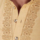 Bluesaanchi Men's Handloom Embroidered Bisque Kurta Set | Swadesiicart